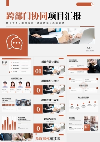 棕色简约跨部门协同项目汇报.pptx