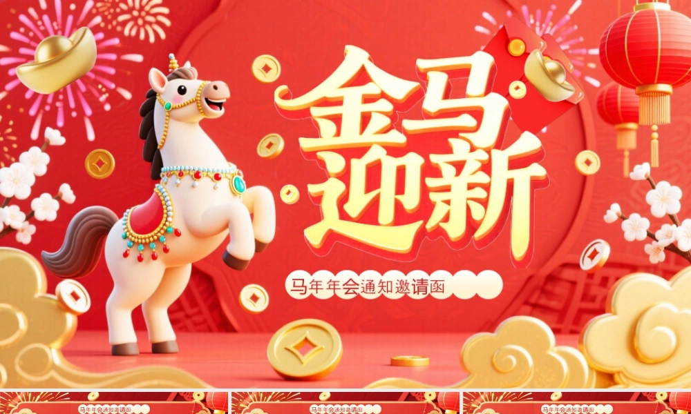 红色中国风马年年会邀请函.pptx