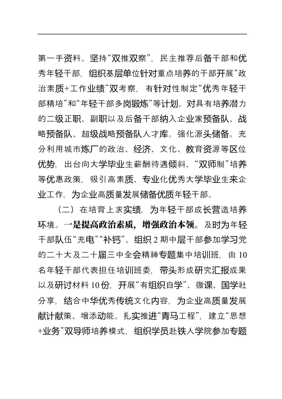 国有企业党委2024年度年轻干部人才培养工作总结.docx_第3页