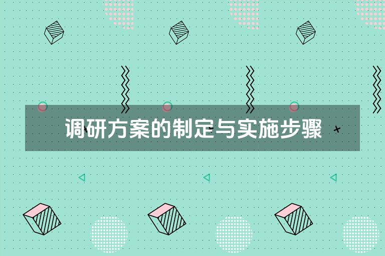 调研方案的制定与实施步骤