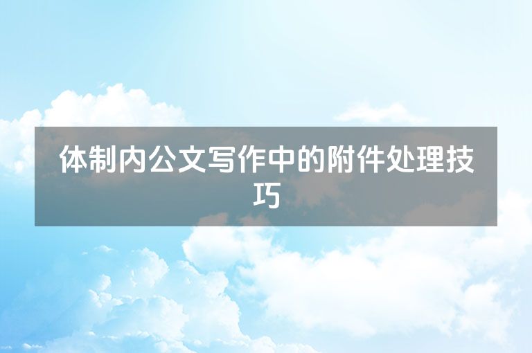 体制内公文写作中的附件处理技巧 体制内公文写作中的附件处理技巧